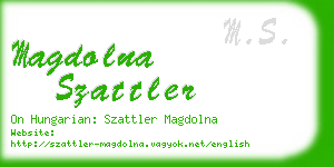 magdolna szattler business card